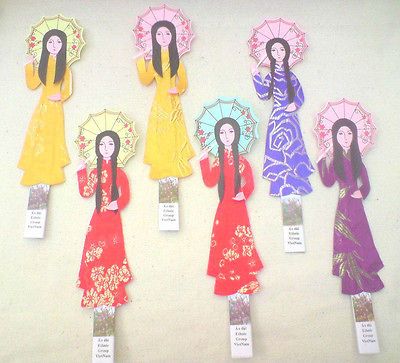 Vietnam Traditional Ao Dai Bookmark Handmade Vietnamese Bookmarks