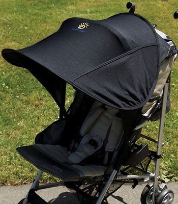 Pram Sunshade Pushchair Hood Buggy Sun Ray Canopy Black