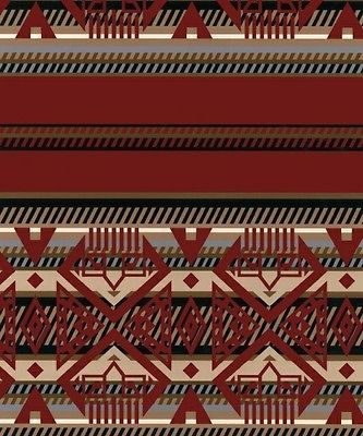 Dine Red Southwest Aztec Fleece Fabric Print by the Yard o28403 1b