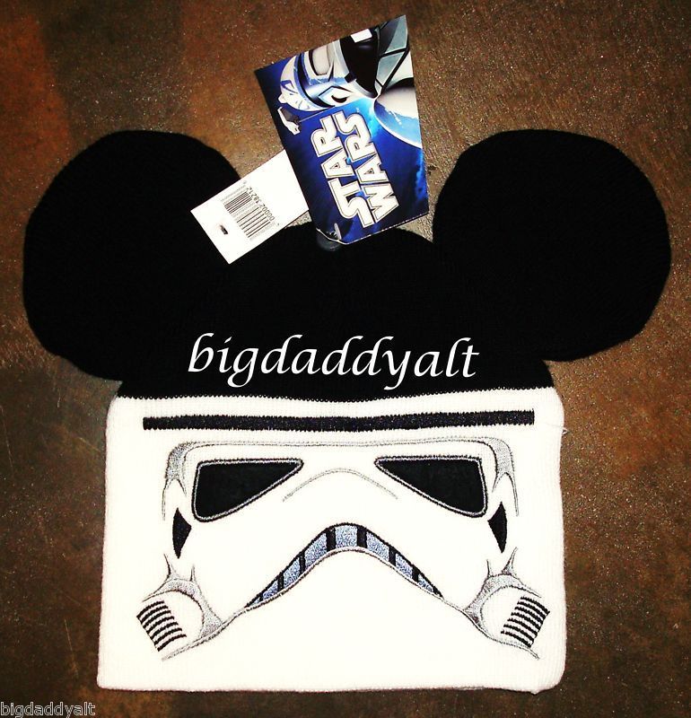 DISNEY STAR WARS STORMTROOPER BEANIE MICKEY EARS HAT SKI CAP TOQUE