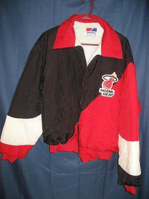 Rare Miami Heat Satin Swingster Jacket Large Puffy Mens Nylon