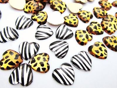 60 Leopard Animal Print+Zebra Stripe 16mm Rhinestone Jewel/paper craft