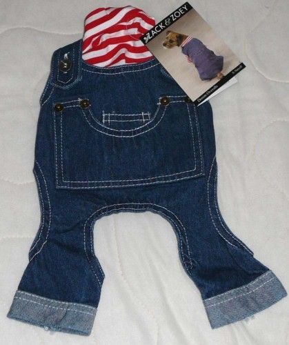 Zack & Zoey Dog Denim Overalls Jean Shirt 2pc XS XXL