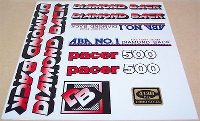 diamondback bmx decals