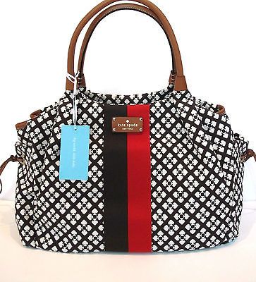 NWT NEW Kate Spade Classic CHOCOLATE Stevie Baby Diaper Bag Overnight