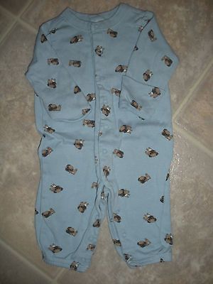 Gymboree Pug puppy dog one pc sleeper pajamas Pjs no scratch mittens 0