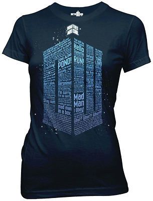 Dr. Who Logo Of Words Tardis Licensed Junior T Shirt S M L XL