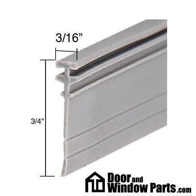 M6040 Shower Door Sweep / Seal   T Shape   Gray Vinyl   Sold by the