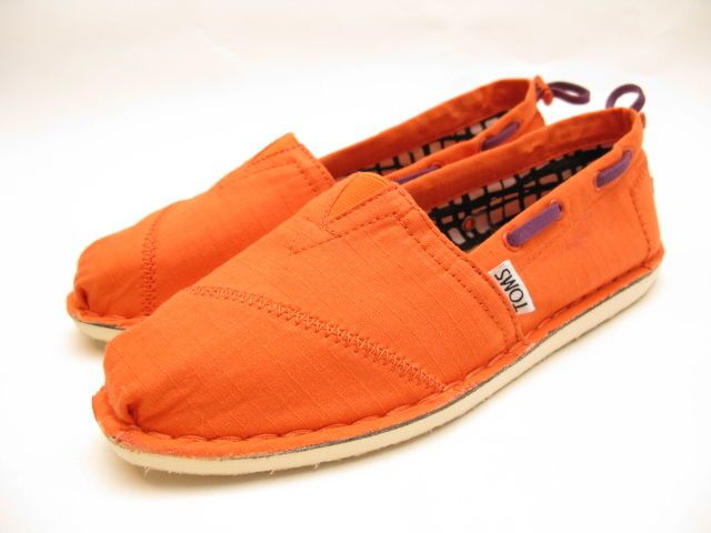 TOMS ORANGE BIMINI STITCHOUTS WOMEN SHOES SLIP ON SIZE 6