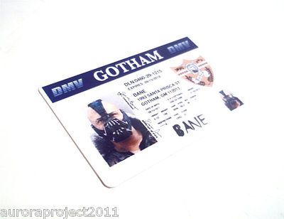 Dark Knight Rises Bane Tom Hardy In costume Replica drivers license