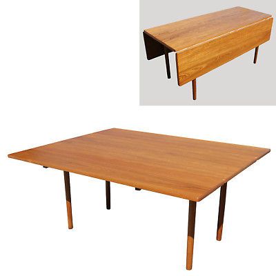 Danish Mid Century Modern Drop Leaf Dining Table