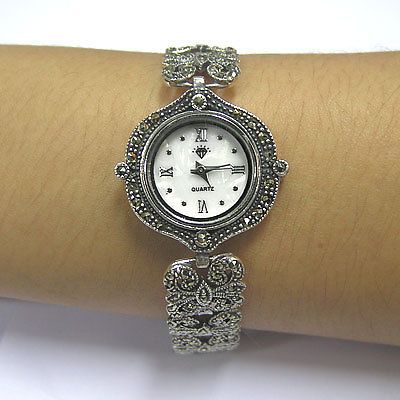 Marcasite Ladies Watch. GOOD DESIGN 925 Sterling Silver 34.00 gram MW