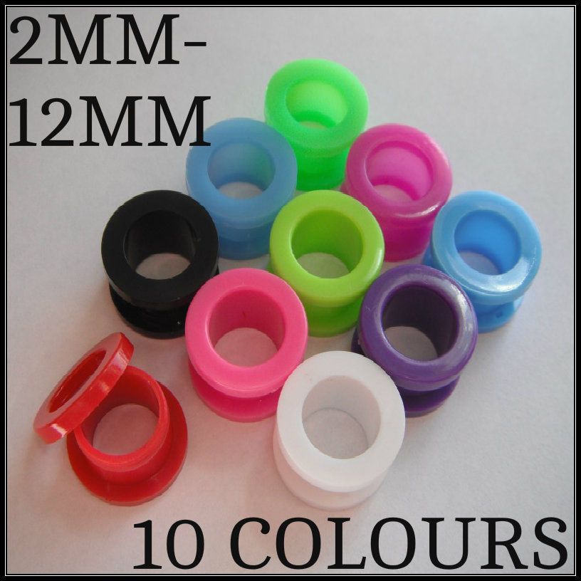 Silicone Flexible Peace Ear Flesh Plug Stretcher tunnel 6, 8, 10, 12