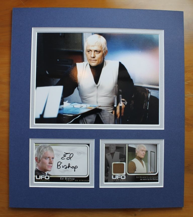 ED BISHOP   COMMANDER STRAKER UFO   SIGNED AUTOGRAPH DISPLAY   UACC RD