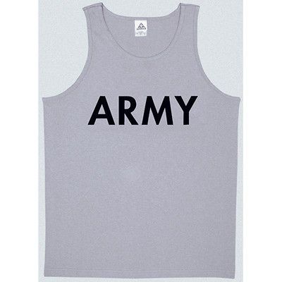 Heather Grey US ARMY BRANCH IMPRINTED TANK TOP   USA Made, Physical