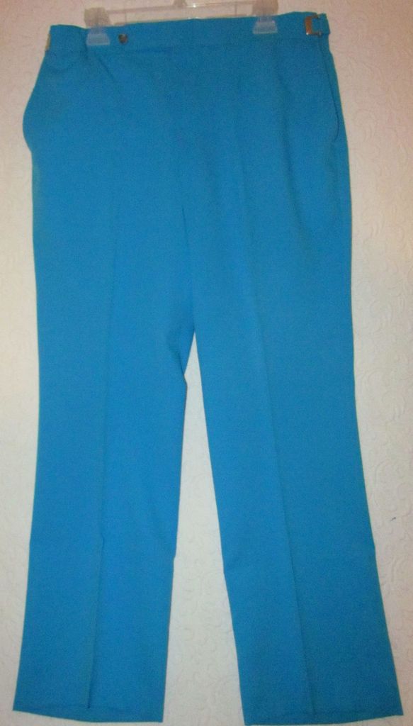 Mens VINTAGE Electric Blue Golf Pants w/ Adjustable Waist 36 43 30