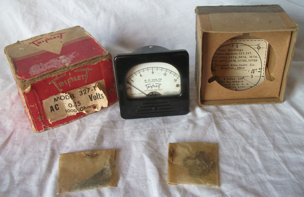 Antique Triplett 327 T AC Amp Meter with Original Worn Box