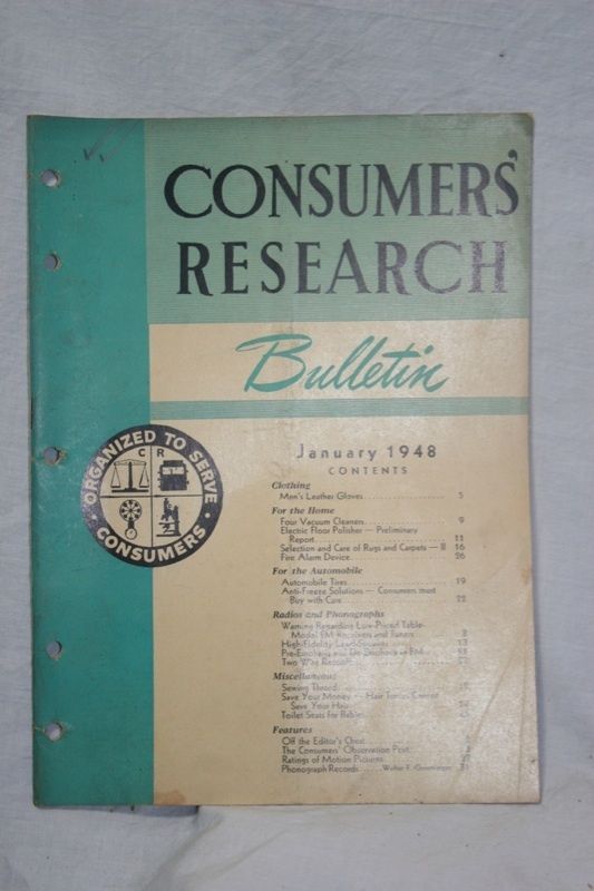  Research Bulletin,Jan 1948,Gloves,Floor Polishers,Fire Alarms