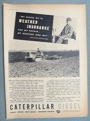 1946 Caterpillar D2 Tractor Ad Harold Grieve of Edinburg Illinois