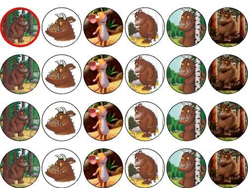 24 x GRUFFALO MIXED EDIBLE RICE PAPER CAKE TOPPERS