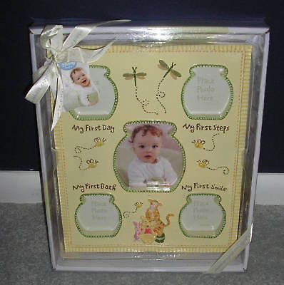 DISNEY POOH FIRST DAY STEPS BATH SMILE FRAME BABY GIFT