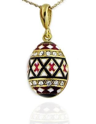 Egg Pendant Sterling Silver 925 Gold Easter Gift Rare hallmarked