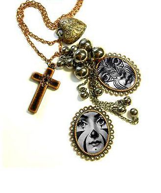 Art **Piero Fornasetti plate face Necklace