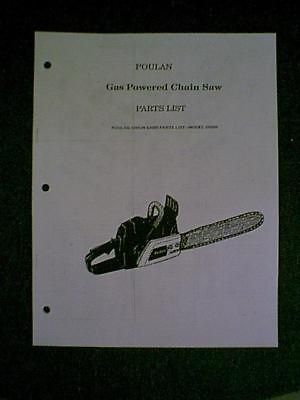 POULAN CHAIN SAW MODEL S6000 PARTS MANUAL