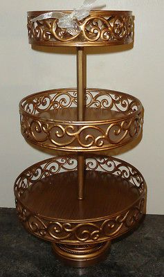 Opulent Treasures Gold 3 Tier Candy / Cupcake / Dessert Stand Holder