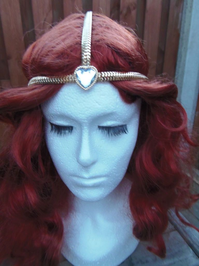 SLAVE HEAD PIECE HEADBAND CROWN BOHO GOLD HIPPY HARLOW HEART GEM