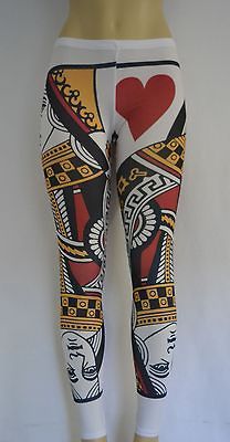 PLUS SIZE Royal Playing Card Face Print Tight Fashion Skinny Legging