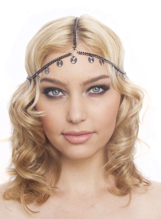 Penny Coin Grecian Style Chain Headpiece Headband