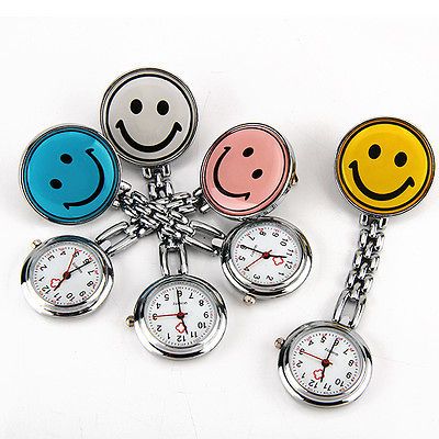 New Big Smile Dial Nurse Watch 4 Color Clothes Pocket Clip Pendant