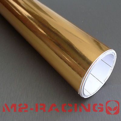 12x60 GOLD CHROME MIRROR Vinyl Wrap Sticker Decal Sheet Air Bubble