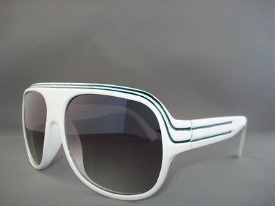 80s RETRO Hip Hop MILLIONAIRE White SUNGLASSES 8403 5A