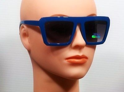 New 50s Futuristic Mens Or Womens Blue Square Rectangular Frame