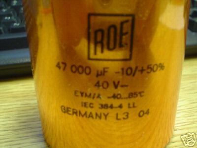 ROE 40v 47000uf computer grade bus capacitor NEW