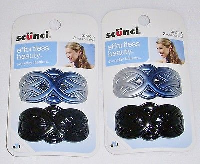 packs of Scunci Gel CrissCrosses # 37570   A ( Black / Silverish