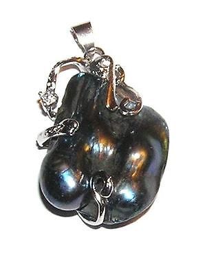 PENDANT/NECKLA CE Baroque Wrapped Crystal & UNUSUAL PEARL P56