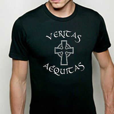 VERITAS AEQUITAS Irish Gaelic Boondock Saints ira celtic new MENS T