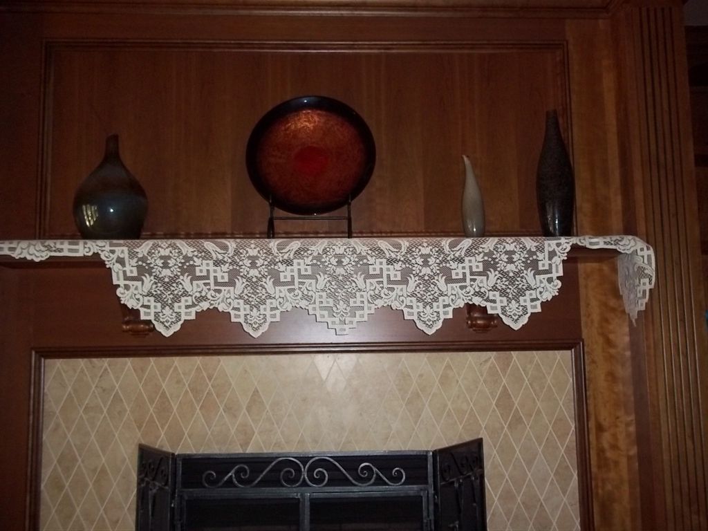 IVORY MANTLE SHELF RUNNER FLORAL DESIGN 96 X 20 IMSR339