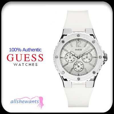 NEW GUESS FEMININE SPORT WATCH for WOMEN * MultiFunction * White