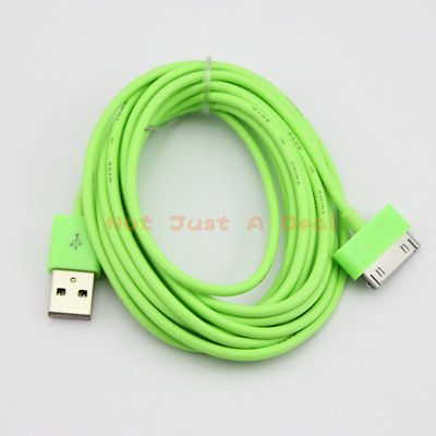 3M/10FT Green USB Charging Charger Cable Cord for iPod iPhone iPad 1 2