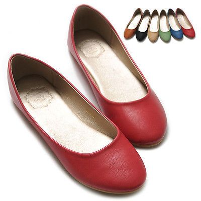 NEW Womens Shoes Ballet Flats Loafers Basic Light Low Heels Cute Multi