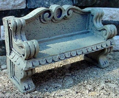 Concrete Garden Bench Miniature 1/24 Scale G Scale Diorama Accessory