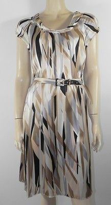 LK BENNET SILK PRINT SHIFT DRESS WITH CAP SLEEVE & DROP NECKLINE NEW