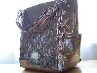 Luxurious MICHAEL KORS ♥Nickel♥ Metallic Delancy Lg Shoulder Tote