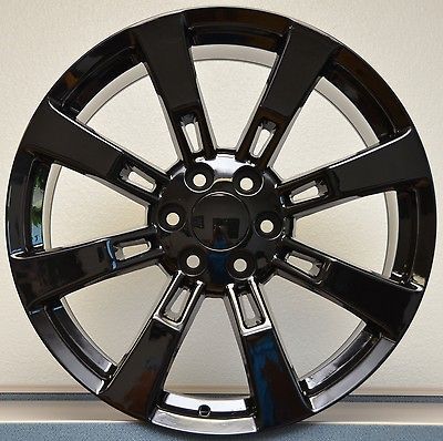 Gloss Black GMC Denali Escalade Sierra Yukon Tahoe Wheels Rims Set