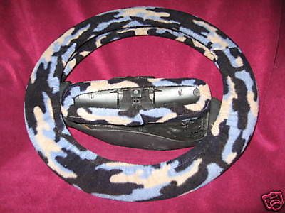 BLUE CAMO STEERING WHEEL COVER SET