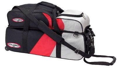 Columbia 3 Ball Tote Bowling Bag w/shoe pocket Black/Red